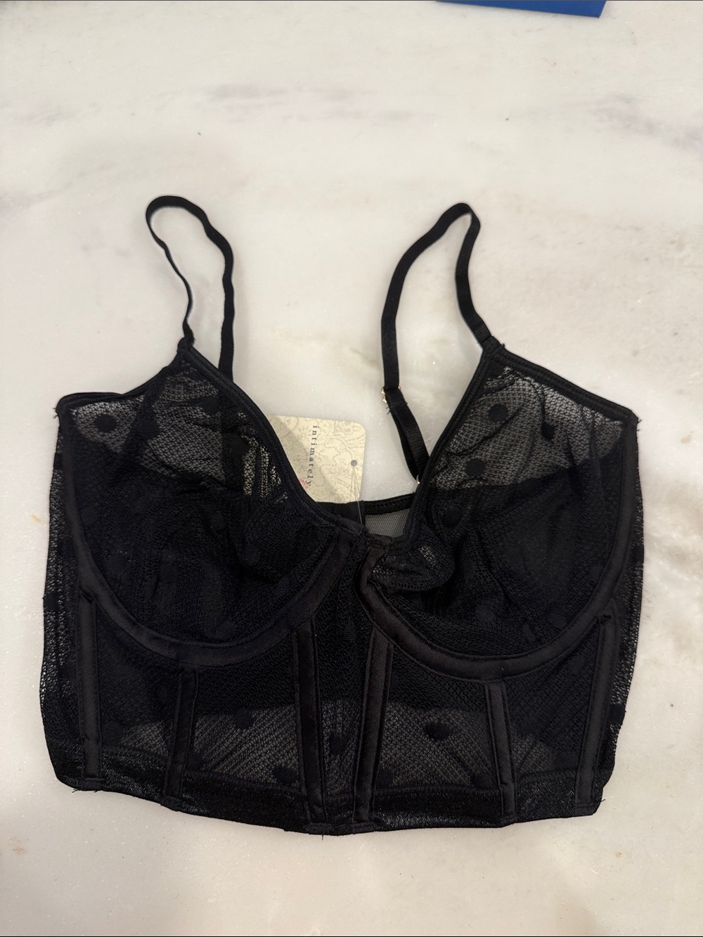 Longline Sheer Underwire Bralette in Black